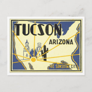 Carte Postale Vintage Tucson Arizona