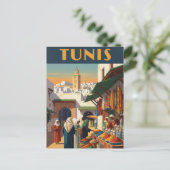 Carte Postale Vintage Tunis Tunisie (Debout devant)