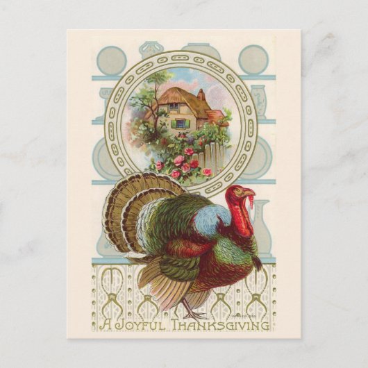 Carte postale Vintage "Un Joyeux Thanksgiving" (Devant)
