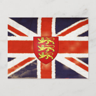 Carte postale vintage Union Jack Coat of Arms