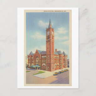 Carte Postale Vintage Union Station, Indianapolis, Indiana