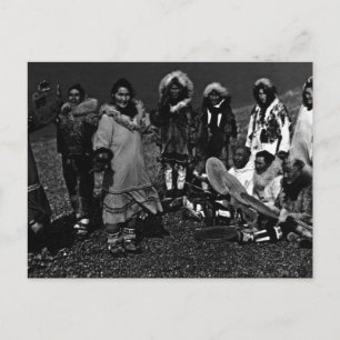 Carte Postale Vintage USA Alaska Eskimo dancers