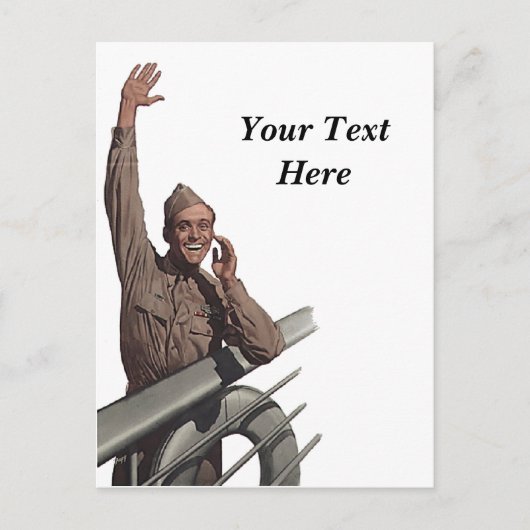 Carte postale vintage USN Sailor Shout Out (Devant)