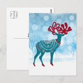 Carte Postale Vintage Vacances hiver Oie scandinave (Devant / Derrière)