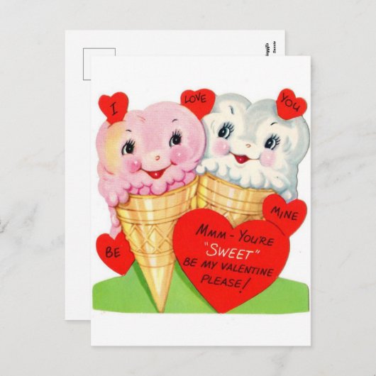 carte postale vintage valentine (Devant / Derrière)