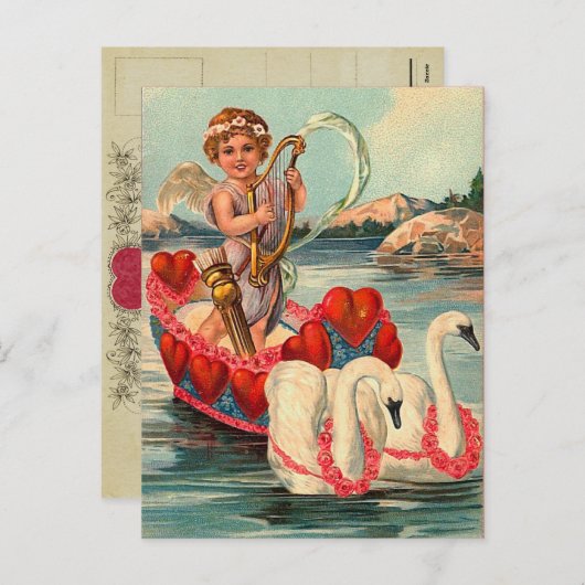 Carte postale vintage Valentine (Devant / Derrière)