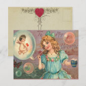 Carte postale vintage Valentine (Devant / Derrière)