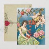 Carte postale vintage Valentine (Devant / Derrière)