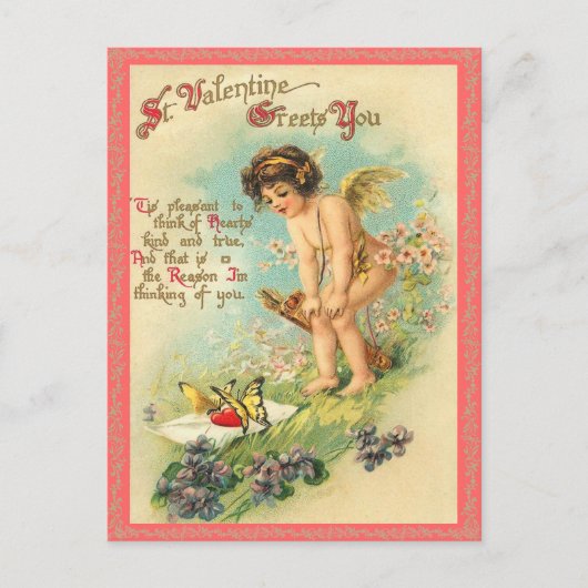Carte postale vintage Valentine (Devant)