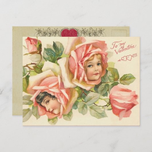 Carte postale vintage Valentine (Devant / Derrière)