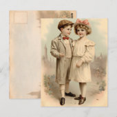 Carte Postale Vintage Valentine Children Postcard (Devant / Derrière)