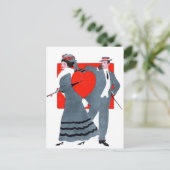 Carte Postale Vintage Valentine Couple (Debout devant)