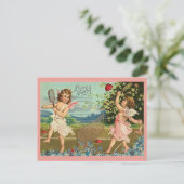 Carte postale vintage Valentine Cupid (Debout devant)
