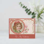 Carte postale Vintage Valentine Girl (Debout devant)