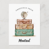 Carte Postale Vintage Valise | Ville personnalisée (Devant)