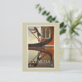 Carte Postale Vintage Venise Italie poster gondole (Debout devant)