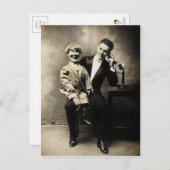 Carte postale vintage Ventriloquiste (Devant / Derrière)