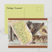 Carte Postale Vintage Vermont Map (Devant / Derrière)