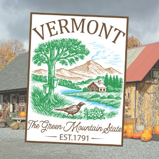Carte Postale Vintage Vermont USA America Travel Art Keepsake