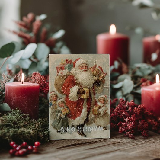 Carte Postale Vintage Victorian Christmas Postcard