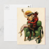 Carte postale vintage Victorian Devil and Woman (Devant / Derrière)