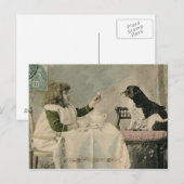 Carte postale vintage Victorian Girl Tea Party (Devant / Derrière)