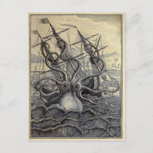 Carte postale vintage Victorian Kraken