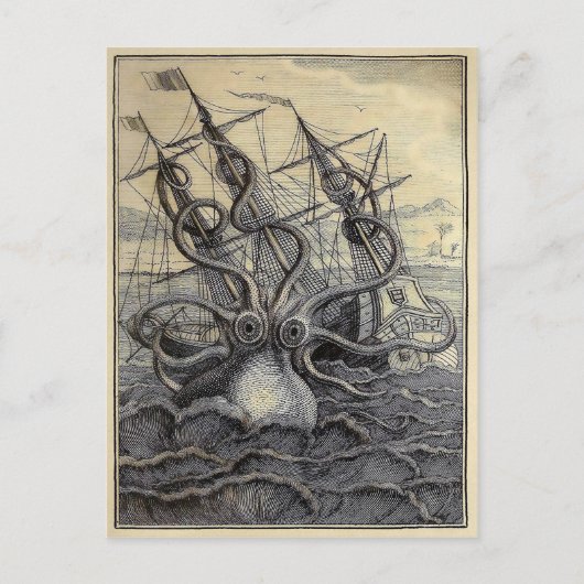 Carte postale vintage Victorian Kraken (Devant)