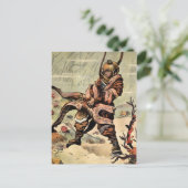 Carte Postale Vintage Victorian Octopus Diver Fight (Debout devant)