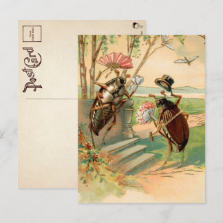 Carte postale vintage victorienne de bugs