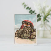 Carte postale vintage victorienne d'huîtres sur la (Debout devant)