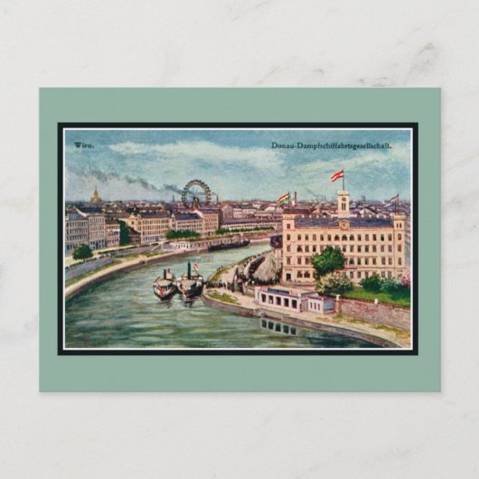Carte Postale Vintage Vienne Autriche Danube (Devant)