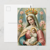 Carte postale vintage Vierge Marie (Devant / Derrière)