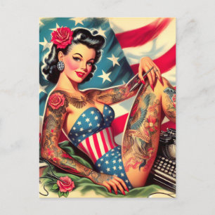 Carte Postale Vintage Vieux Tatouage