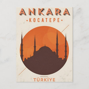 Carte Postale Vintage ville de voyage Ankara Turquie vacances ré