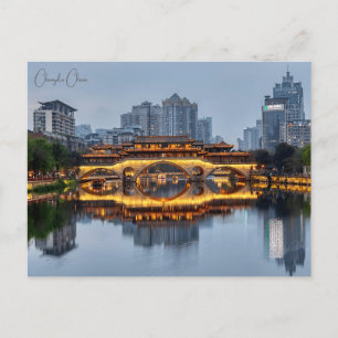 Carte Postale Vintage ville de voyage Chengdu Chine Asie de l'Es
