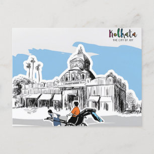 Carte Postale Vintage ville de voyage kolkata Inde Calcutta RETR
