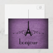 Carte Postale vintage, Violet (Devant / Derrière)