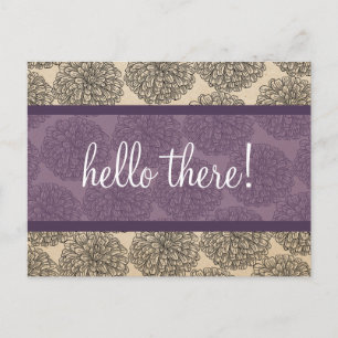 Carte postale Vintage violet Zinnia