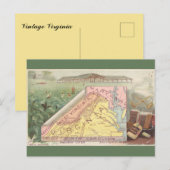 Carte Postale Vintage Virginia Map (Devant / Derrière)