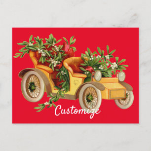 Carte Postale Vintage Voiture de Noël Mistletoe Thunder_Cove
