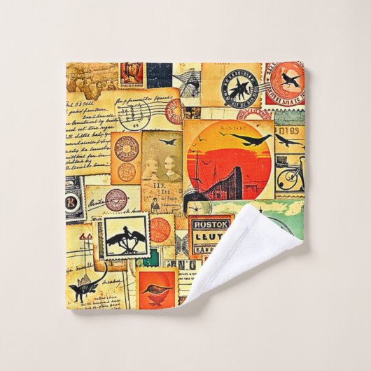 Carte postale Vintage voyage (Gant de toilette)