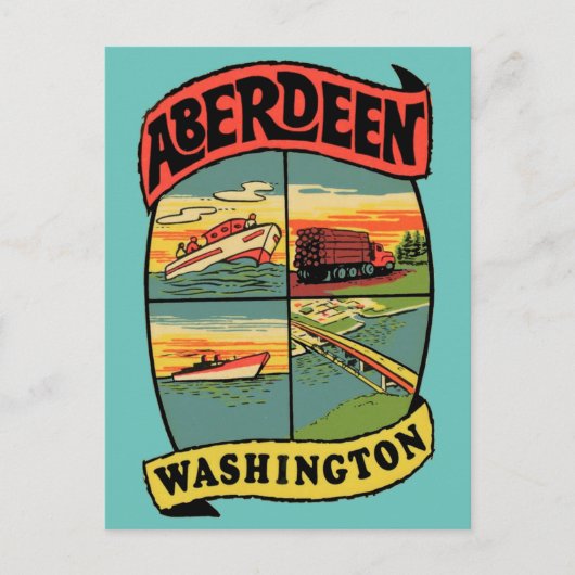 Carte postale Vintage voyage Aberdeen Washington (Devant)