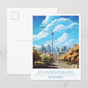 Carte Postale Vintage voyage Afrique du Sud de Johannesburg