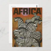 Carte postale Vintage voyage Afrique Zebra (Devant / Derrière)