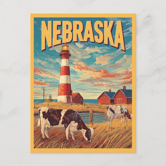 Carte Postale Vintage voyage agricole du Nebraska (Devant)