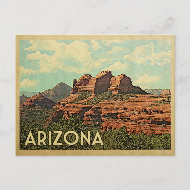 Carte Postale Vintage voyage Arizona Red Rocks (Devant)