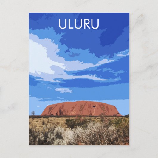 Carte postale Vintage voyage Art Uluru Australie (Devant)