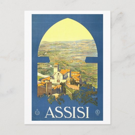 Carte postale Vintage voyage Assisi Italie (Devant)