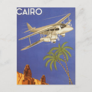 Carte Postale Vintage voyage au Caire, Égypte, Biplane Avion